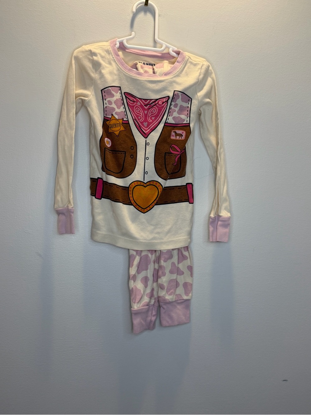 Pink Cowgirl Print Kids Pajama Set 4T